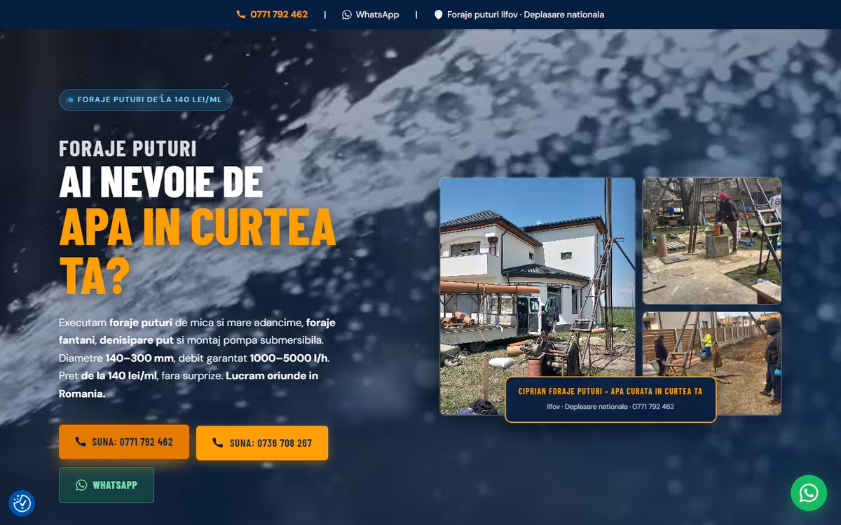 Site-ul ciprianforajeputuri.ro, realizat de Visience