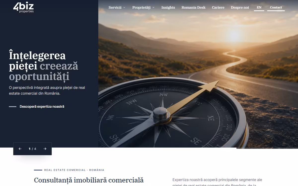 Site pentru 4Biz Properties, realizat de Visience