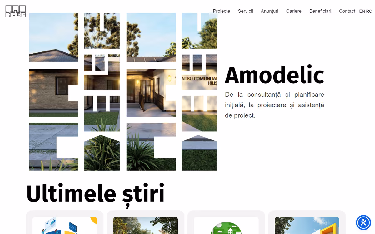 Site pentru biroul de proiectare Amodelic, realizat de Visience