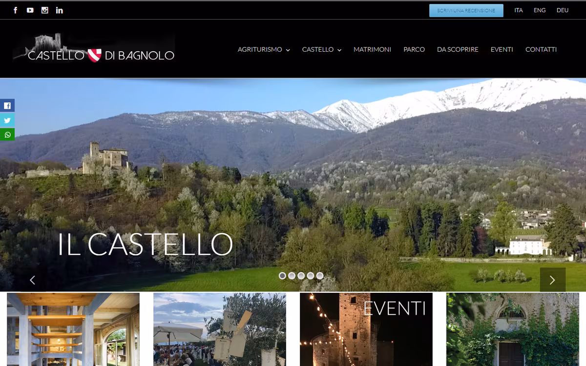 Site pentru agroturismul Castello di Bagnolo, realizat de Visience