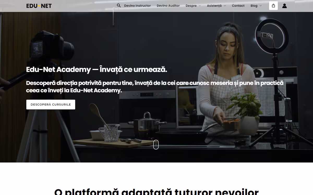 Platforma de cursuri online Edu-Net Academy, realizată de Visience