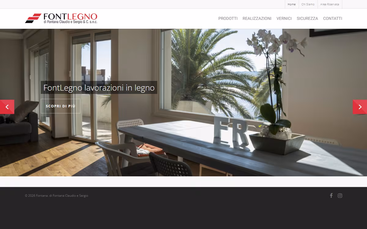 Site pentru atelierul de tâmplărie Font Legno, realizat de Visience