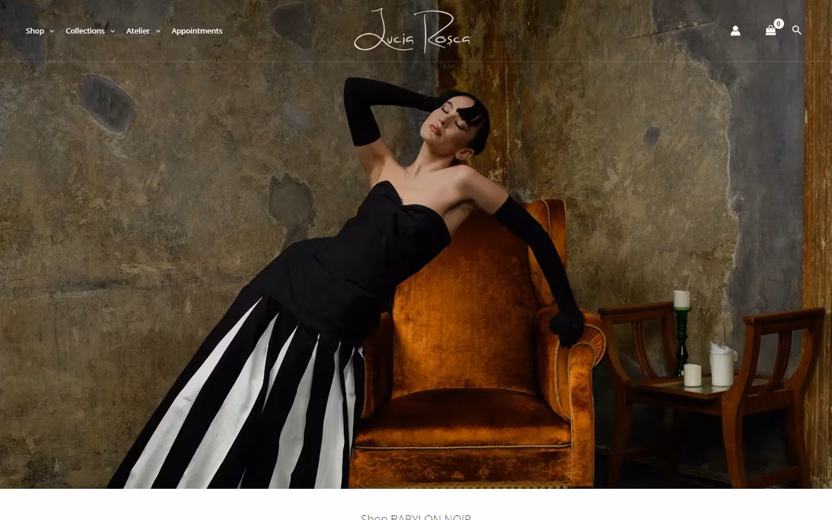 Magazin online pentru brandul Lucia Roșca, realizat de Visience