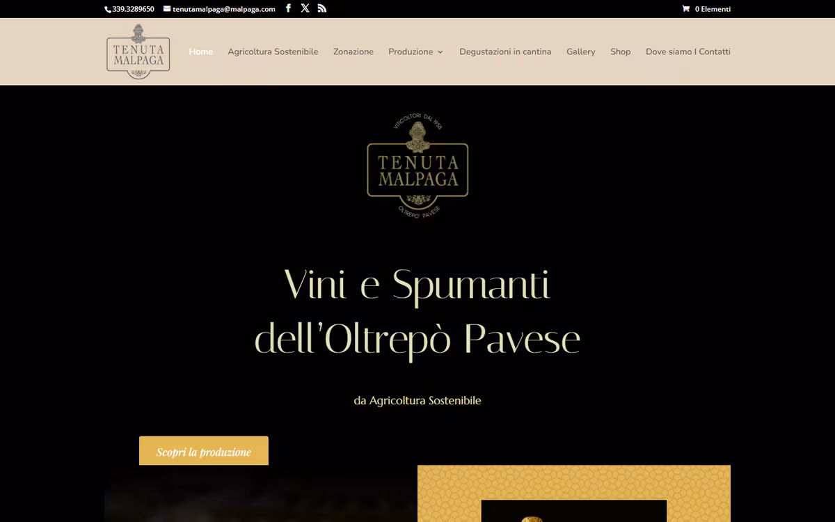 Site și magazin online pentru Cantina Malpaga, realizate de Visience