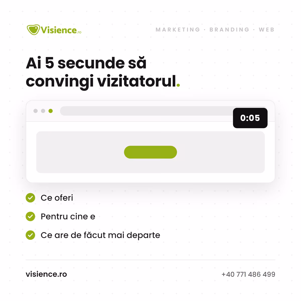 Testul celor 5 secunde pentru un site — Visience