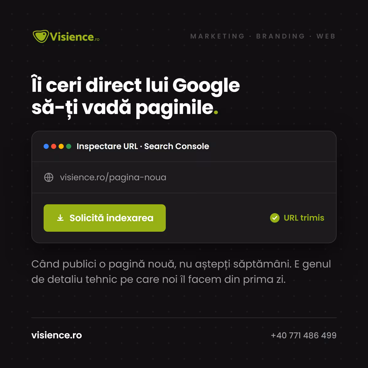 Cerere de indexare în Google Search Console